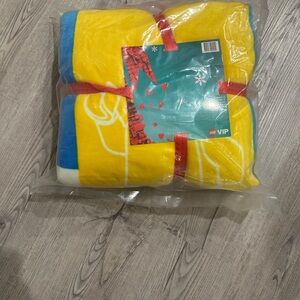 Lego VIP Yellow and Blue holiday blanket